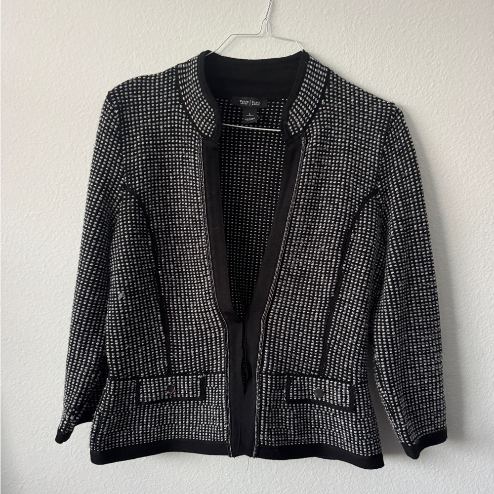 White House Black Market Black and White Knit jacket